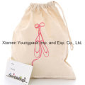 Promotional Custom 100% Natural Cotton Cloth Draw-String Shoe Dust Bag